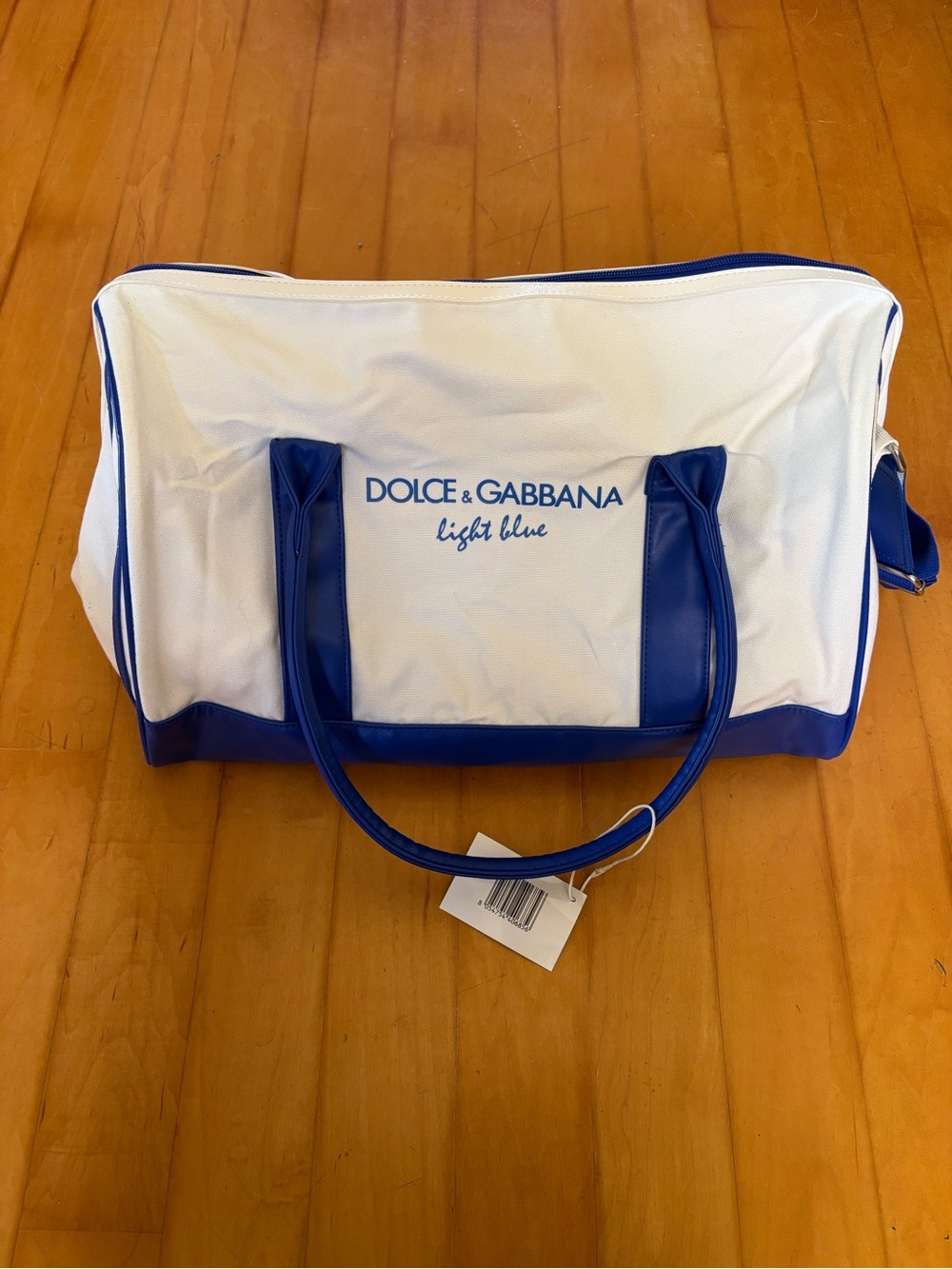 Dolce & Gabbana White and Blue Canvas Tote